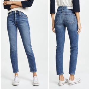 Re/Done 90’s High Rise Ankle Crop Jeans Size 24